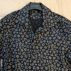 Men's blue floral dress shirt